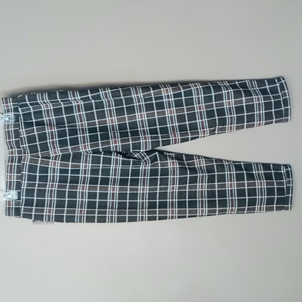 Terra & Sky Double Knit Black Plaid Pull On Pants 0X (14W) NWT - Picture 2 of 5